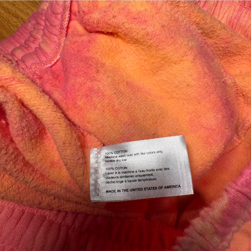 Frankies Bikinis Tie Dye Lounge Shorts Women’s M Pink Orange Cotton Terry USA - Picture 5 of 5